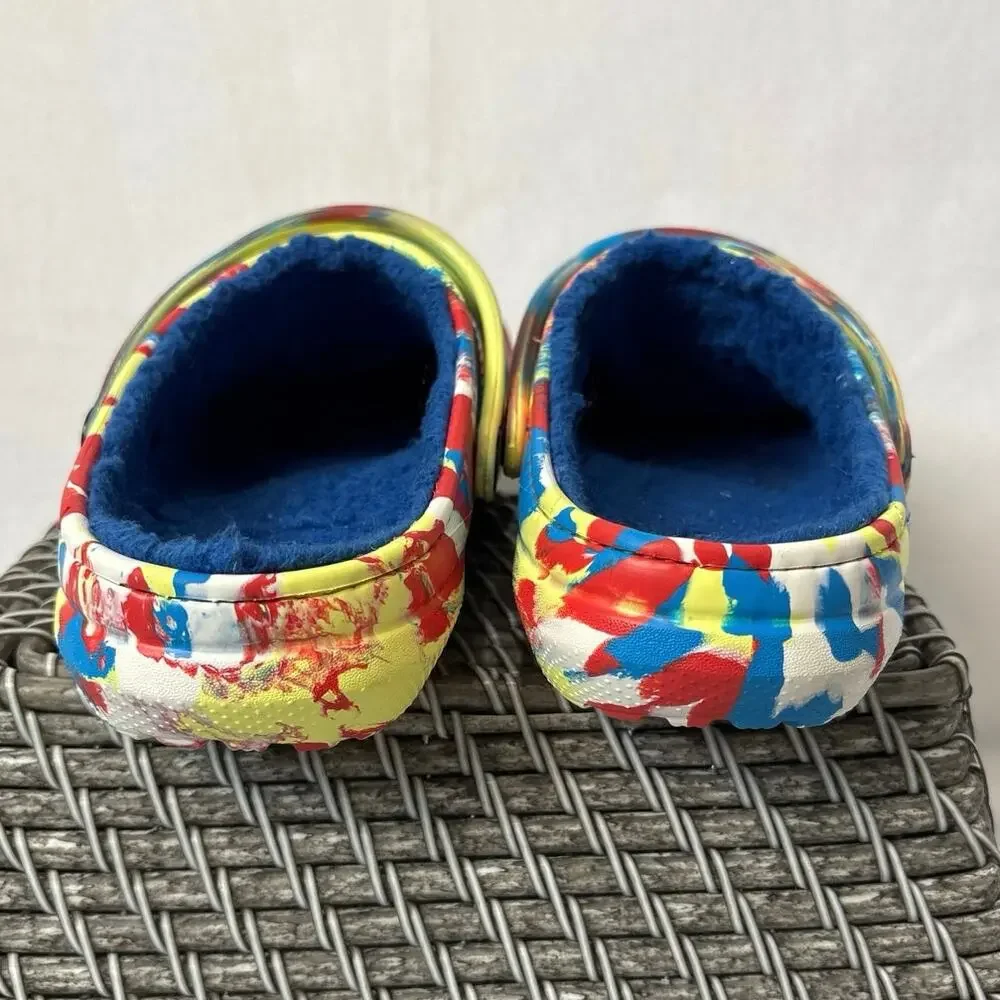 Crocs Classic Lined Marble Tie Dyed Clogs Size J4